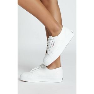 Superga CLASSIC White Platform Sneakers 7.5